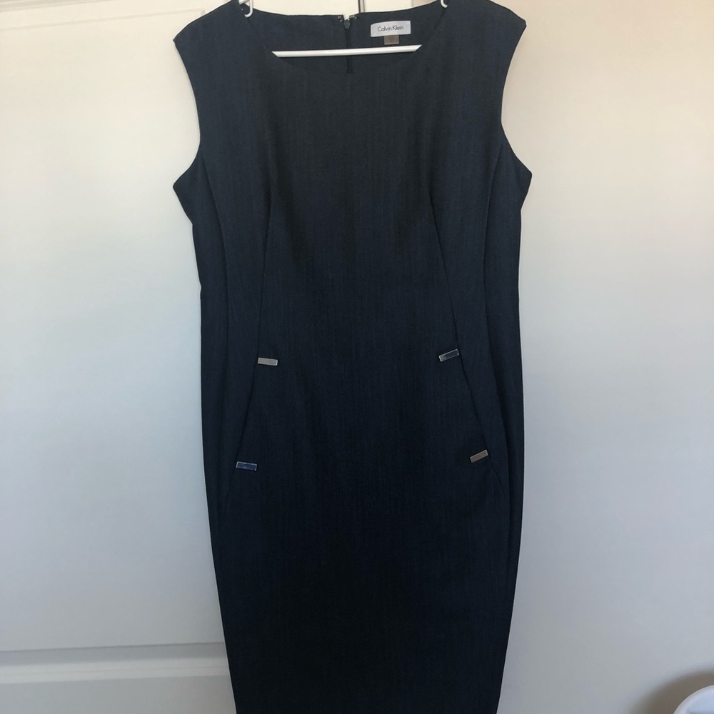 Navy Calvin Klein sheath dress